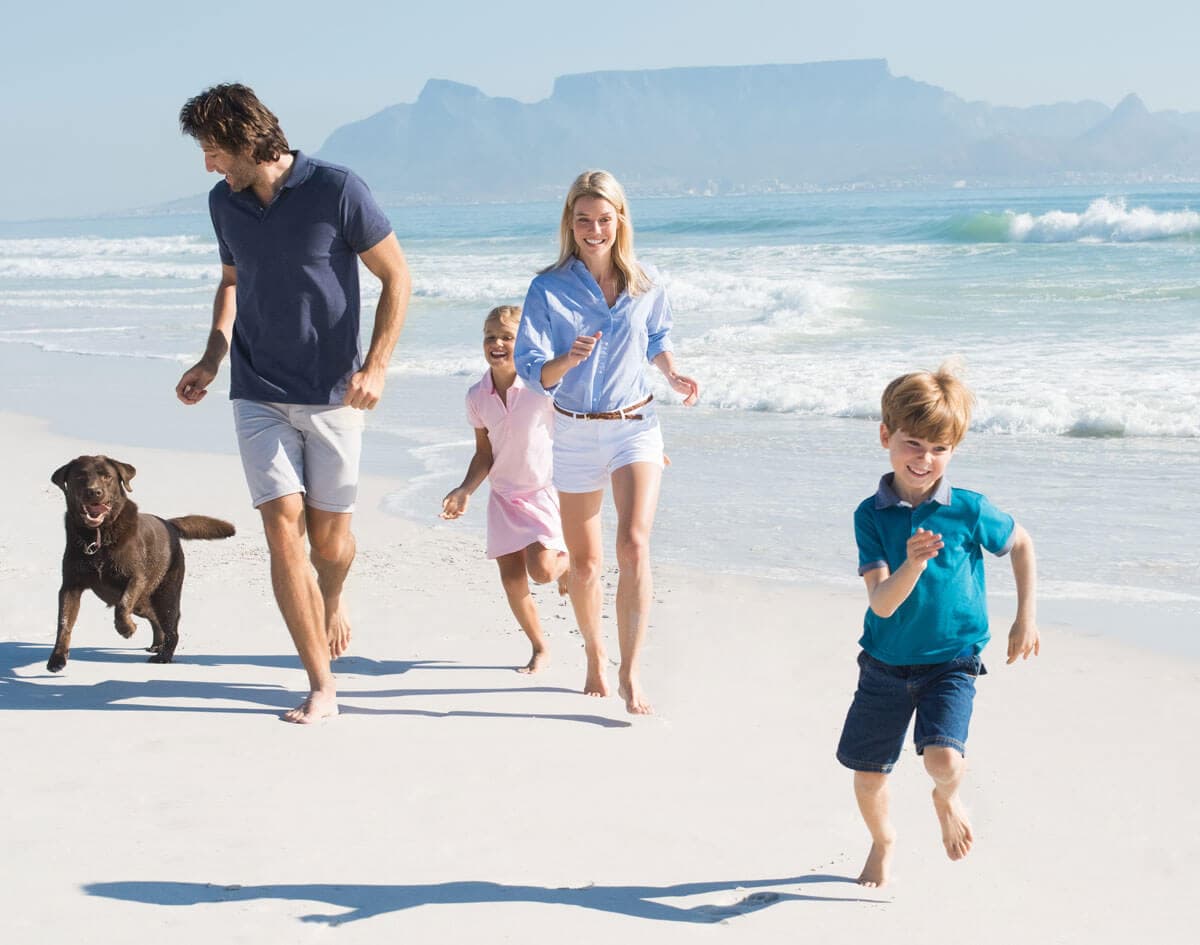 Happy family enjoying their clean home